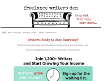 Tablet Screenshot of freelancewritersden.com